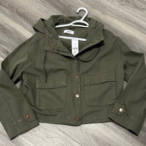 Suzy Shier Olive Green Hooded Jacket